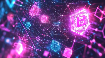 Neon Bitcoin Network Digital Cryptocurrency Blockchain
