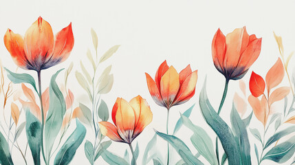 Fototapeta premium Elegant wedding invitation card background vector. Minimal hand painted watercolor botanical flowers texture template background. Design for wedding, vip cover, poster, rsvp moderncard.Valentine's Day