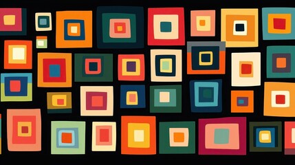 Geometric Symmetry in Mirrored Squares and Rectangles Illustration