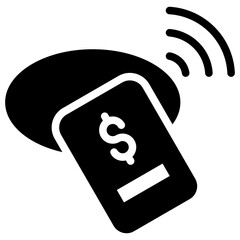 Contactless Icon Solid Black Style