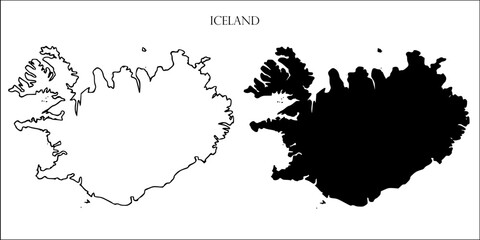 Iceland Blank Map, Iceland Map Outline Vector Images