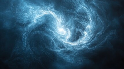 Obraz premium Cosmic Energy Swirl - Abstract 2D Flat Illustration of Magical Vapor Trail on Dark Background