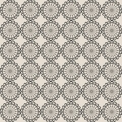 black and white seamless pattern with geometric flowers abstract background textures