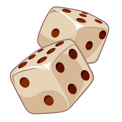 vector image of dice for gambling