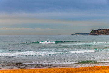 Cloud covered day at Mona Vale Beach