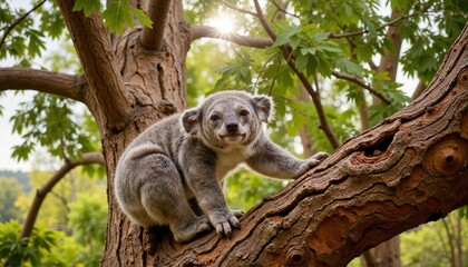 Fototapeta premium Rivulet frog resting on mossy rock by stream, nature's tranquility