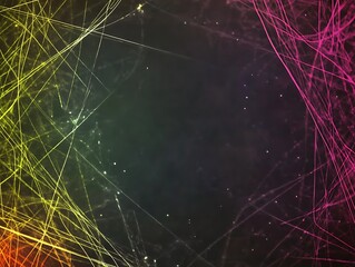 Abstract Colorful Lines Intertwined Dark Background