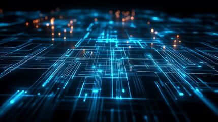 Fototapeta premium Abstract Digital Network Data Flow Lines