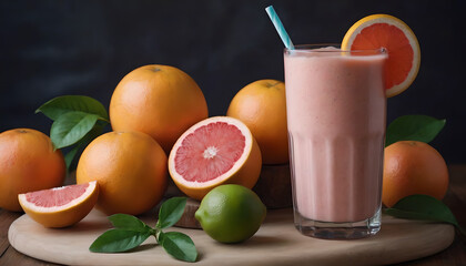 Fototapeta premium glass of grapefruit smoothie