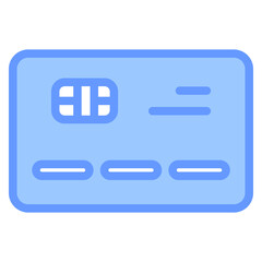 Debit Card Icon Line Blue Style