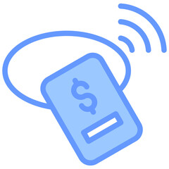 Contactless Icon Line Blue Style