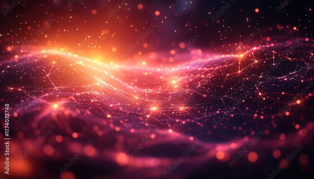 Aufkleber Interconnected Data Networks Visualization for Big Data Integration and Collaboration in Technology Ecosystem