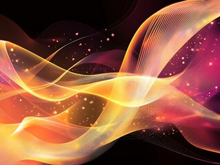 Fototapeta premium Abstract Orange and Pink Wave Light Design