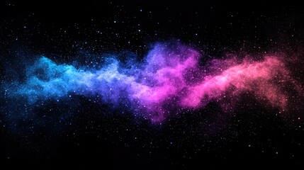 Cosmic Explosion - Colorful Abstract Nebula in Deep Space 2D Flat Illustration