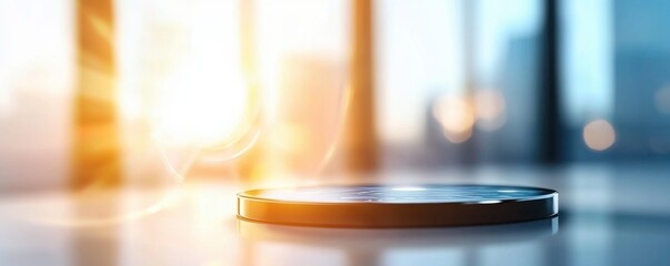 Innovative tablet interface for renewable energy management urban office digital technology modern environment close-up view futuristic concept