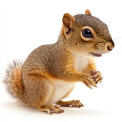 Obraz premium Squirrel viewed from the side with full body isolated on a transparent background PNG