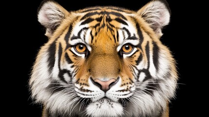 Naklejka premium Intense Close-Up: Tiger's Face with Fierce Eyes