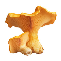 Fototapeta premium Chanterelle mushrooms on transparent background. Illustration of edible mushrooms. Orange mushrooms. Cut out group of mushrooms.