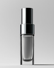 Elegant Glass Perfume Bottle with Silver Cap Mockup