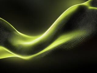 Fototapeta premium Abstract Green Wave of Light Dots Pattern