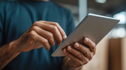 Engaging with Technology: Tracking Cargo Effortlessly on a Tablet in a Dynamic Work Environment