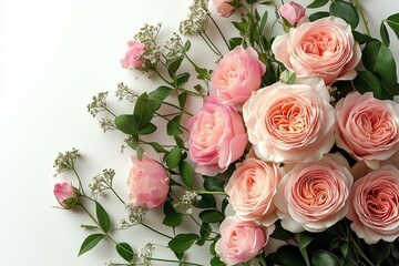 Creative Mothers Day background featuring beautiful text "Happy Mother's Day" surrounded by delicate pink and white roses, perfect for celebrating mothers on their special day