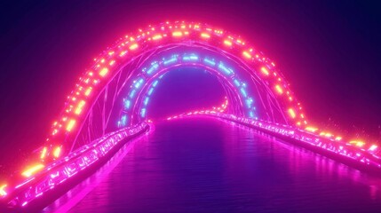 Obraz premium Neon Tunnel Futuristic Glowing Pathway Design