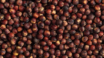 Obraz premium Close-up of brown grain seeds, food texture background.