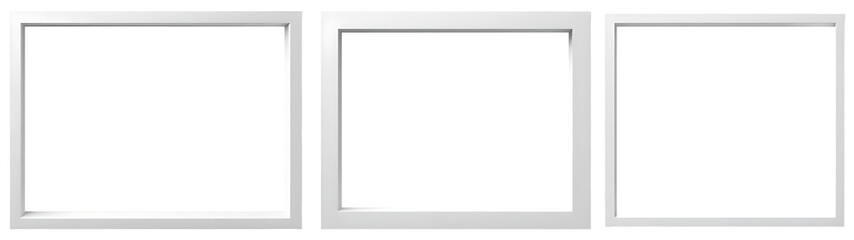 Obraz premium Collection of various white frames isolated on transparent background, template