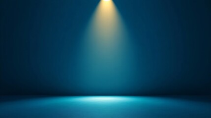 Spotlight on Blue Background: Dramatic Studio Lighting