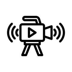 4 live streaming line icon illustration vector graphic