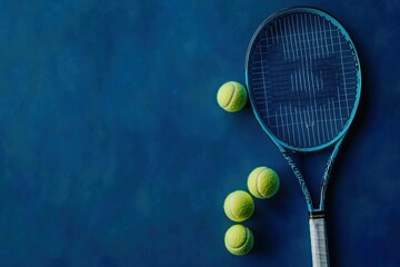 A tennis racket and ball positioned on a tennis court, focusing closely on the ball and racket on a hard surface