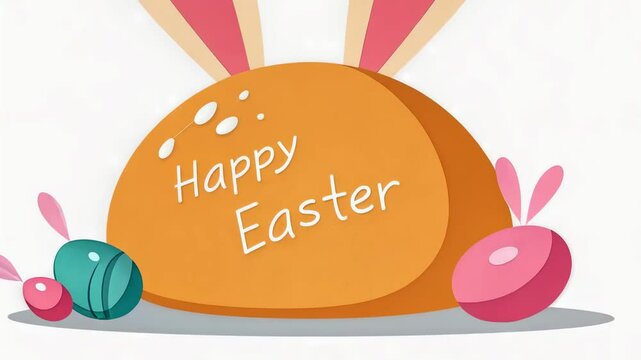 Festive easter hat with bunny ears and painted eggs on white background, celebrating ecology and joyful traditions of easter