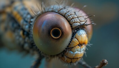 Extreme Close-up of Dragonfly's Compound Eye: Intricate Details and Vivid Colors in 4k Macro Photography - Nature's Masterpiece