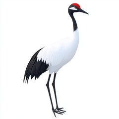 Obraz premium High-resolution image featuring a graceful red-crowned crane on a transparent background