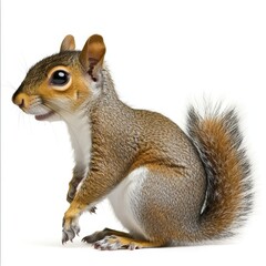 Side view of a squirrel, full body isolated on a transparent background PNG