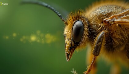 Intricate Macro Shot of a Honeybee - 4K High-Resolution Wildlife Photography
