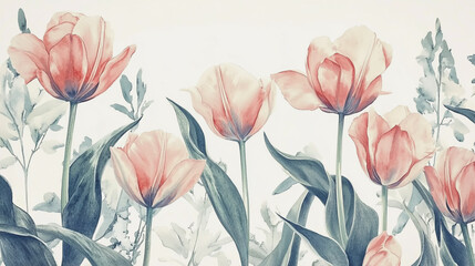 Elegant wedding invitation card background vector. Minimal hand painted watercolor botanical flowers texture template background. Design for wedding, vip cover, poster, rsvp moderncard.Valentine's Day