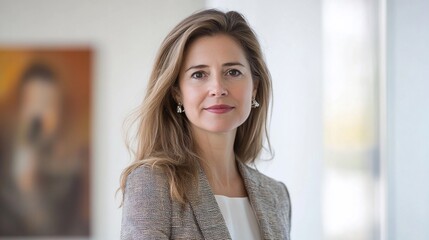 Fototapeta premium Confident businesswoman portrait in art gallery.