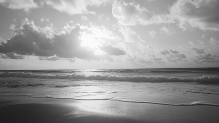 Serene Seascape Under a Cloudy Sky