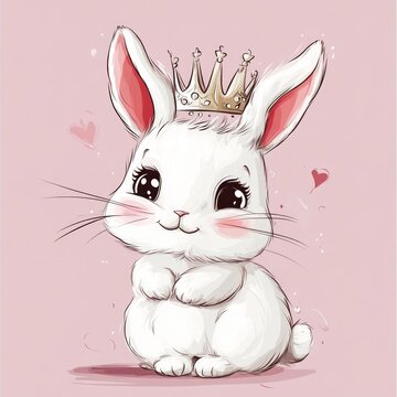 recommend clip art: King rabbit with a red crown above head