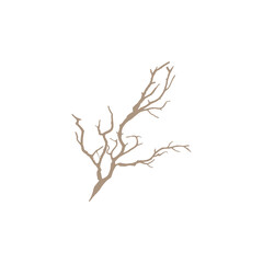 silhouette of tree branches. with abstract shapes. light brown color
