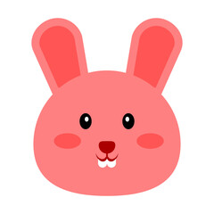 Pink Bunny Cute Cartoon Vector Illustration