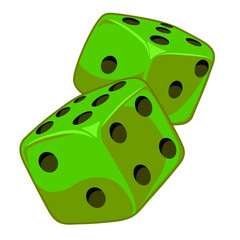 green dice for gambling without background