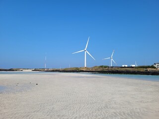 Wind farm near the beach