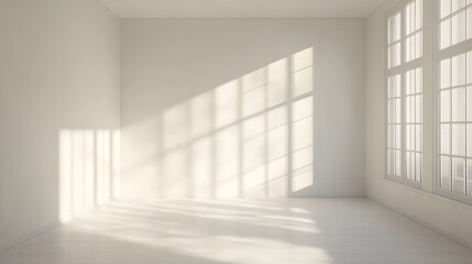 Fototapeta premium A simple, uncluttered room with a clean, white interior design