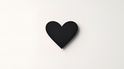 Fototapeta premium Minimalist black heart graphic on light background, simple and bold design