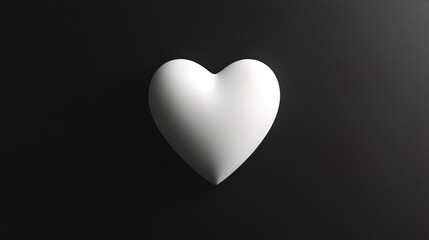minimalistic white heart shape on dark background evokes calmness