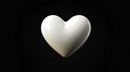 minimalistic white heart shape with smooth curves on dark background