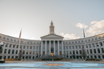 Naklejka premium Sunset Glow at Denver City and County Building